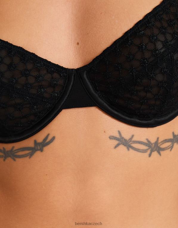 ženy Bershka podprsenka s mašličkami a kosticí P88441748 oblečení Černá