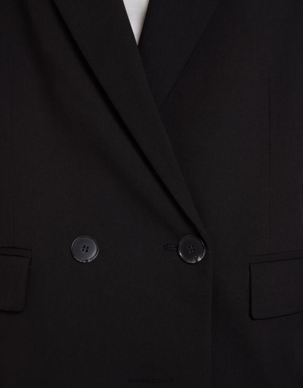 ženy Bershka dvouřadý střih dámského střihu běžného střihu P88441193 oblečení Černá