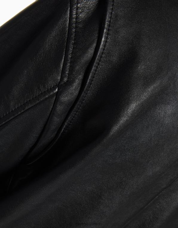 ženy Bershka dlouhá kožená motorkářská bunda s distressed úpravou P88441137 oblečení Šedá