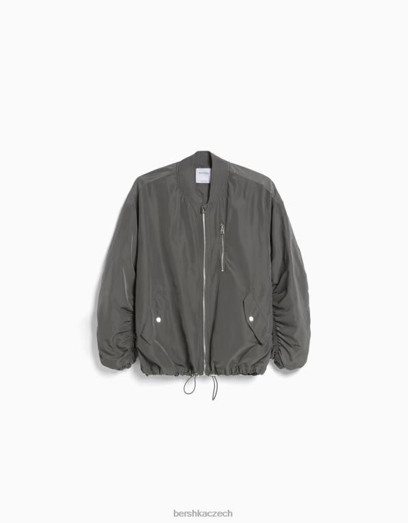 ženy Bershka letecká bunda P88441123 oblečení Šedá