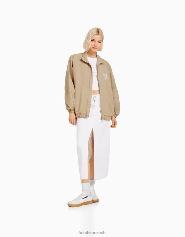 ženy Bershka nylonová větrovka P88441121 oblečení velbloud