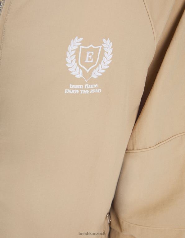 ženy Bershka nylonová větrovka P88441121 oblečení velbloud