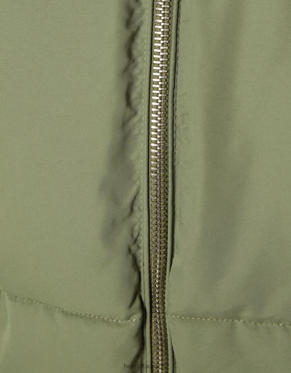 ženy Bershka oversize bunda s kapucí P88441130 oblečení khaki