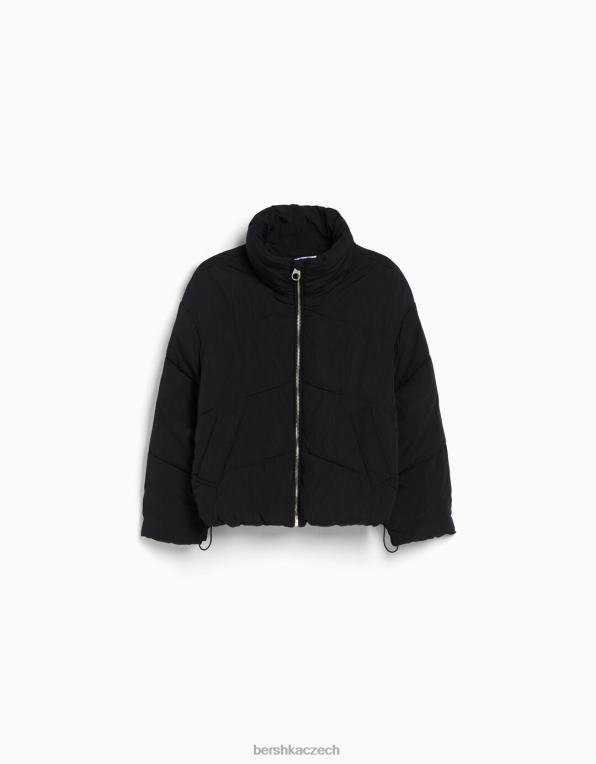 ženy Bershka oversize nylonová bunda P88441127 oblečení Černá