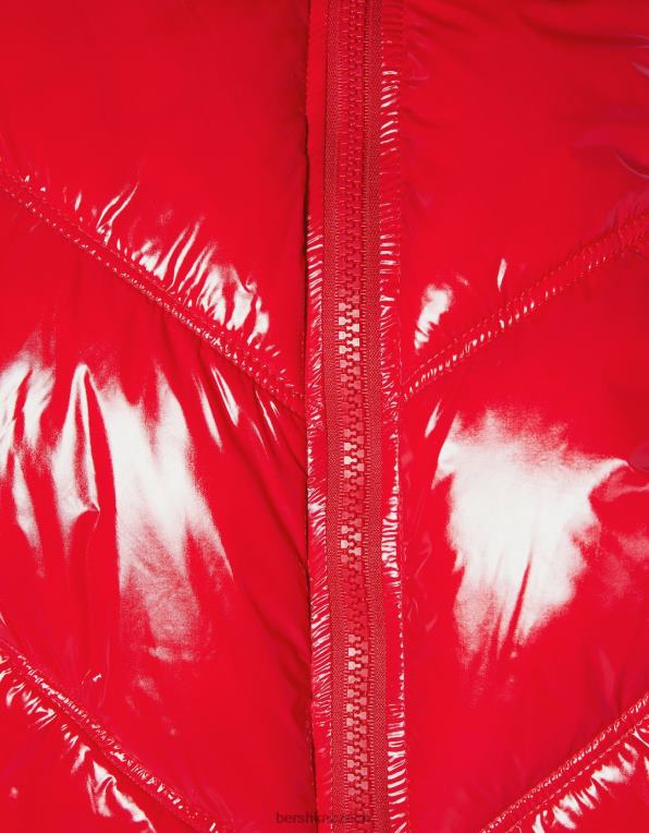 ženy Bershka vinylová bunda P88441179 oblečení Červené