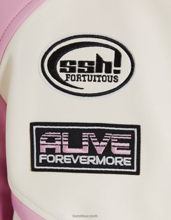 ženy Bershka závodní zkrácená bunda z umělé kůže P88441154 oblečení jiný