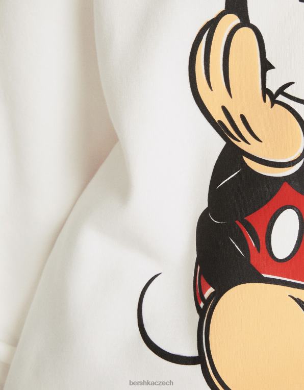 ženy Bershka mickey print mikina P88441279 oblečení špinavě bílé