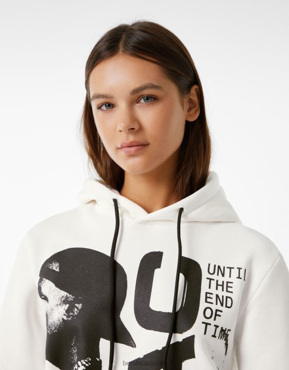 ženy Bershka tupac mikina s kapucí P88441211 oblečení bílý
