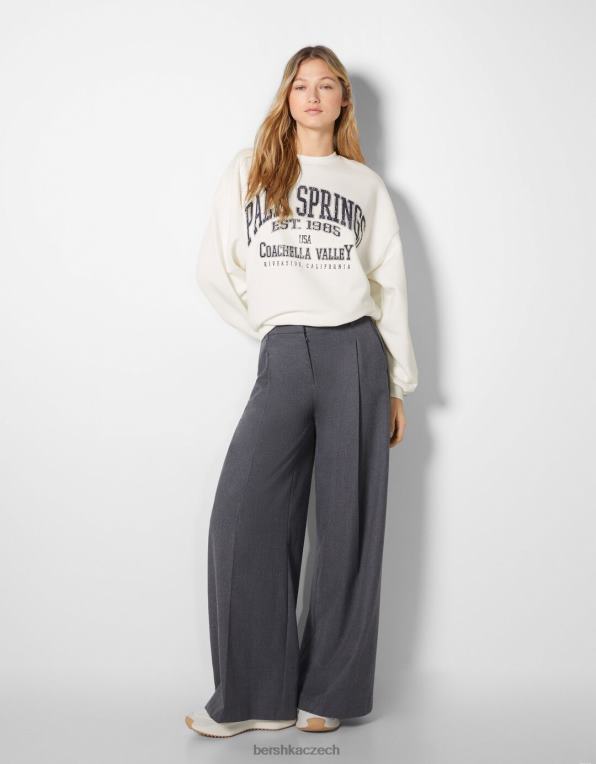 ženy Bershka oversize mikina s potiskem P88441220 oblečení bílý