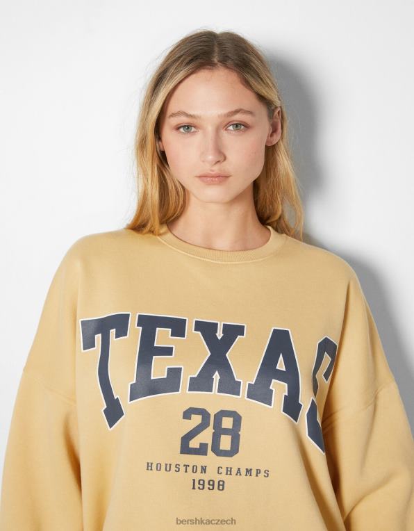 ženy Bershka oversize mikina s potiskem P88441249 oblečení žlutá
