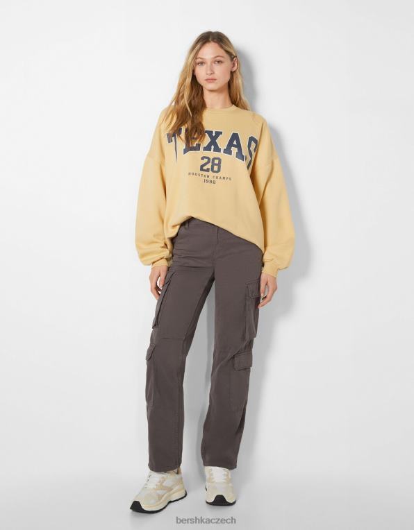 ženy Bershka oversize mikina s potiskem P88441249 oblečení žlutá