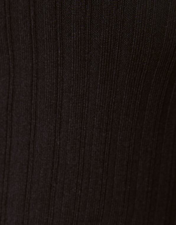 ženy Bershka žebrovaný falešný svetr s výstřihem P88441021 oblečení Černá