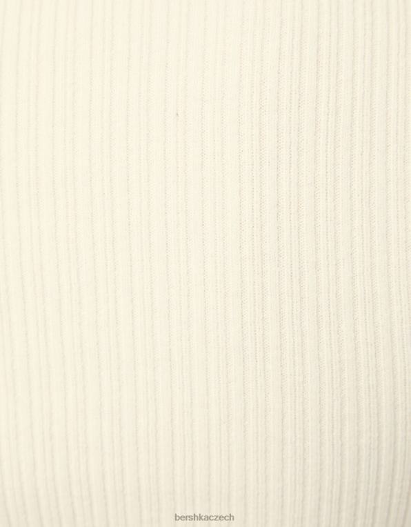 ženy Bershka žebrovaný svetr s vysokým krkem P88441054 oblečení výhradní