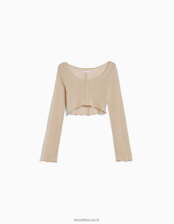 ženy Bershka kudrnatý svetr P88441016 oblečení kámen