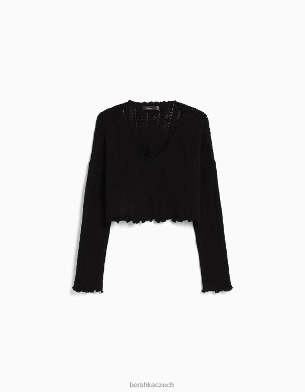ženy Bershka rustikální svetr P88441081 oblečení Černá