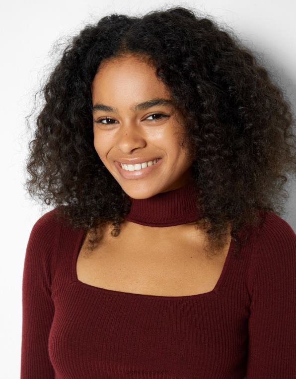 ženy Bershka svetr s designem látkového choker náhrdelníku P88441042 oblečení výhradní