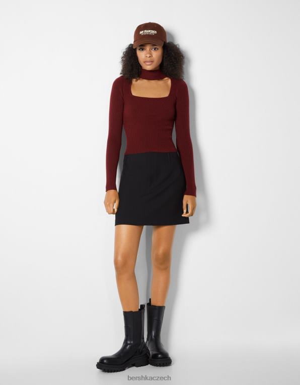 ženy Bershka svetr s designem látkového choker náhrdelníku P88441042 oblečení výhradní