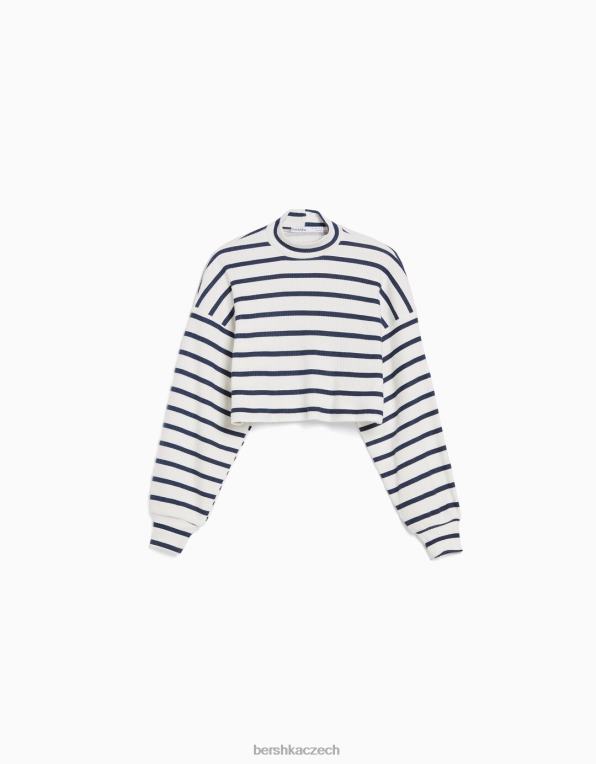 ženy Bershka zkrácený svetr P88441035 oblečení špinavě bílé