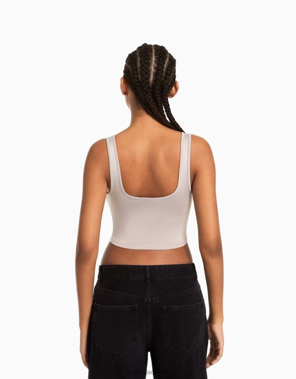 ženy Bershka balení 2 páskových crop topů P8844897 oblečení vícebarevný