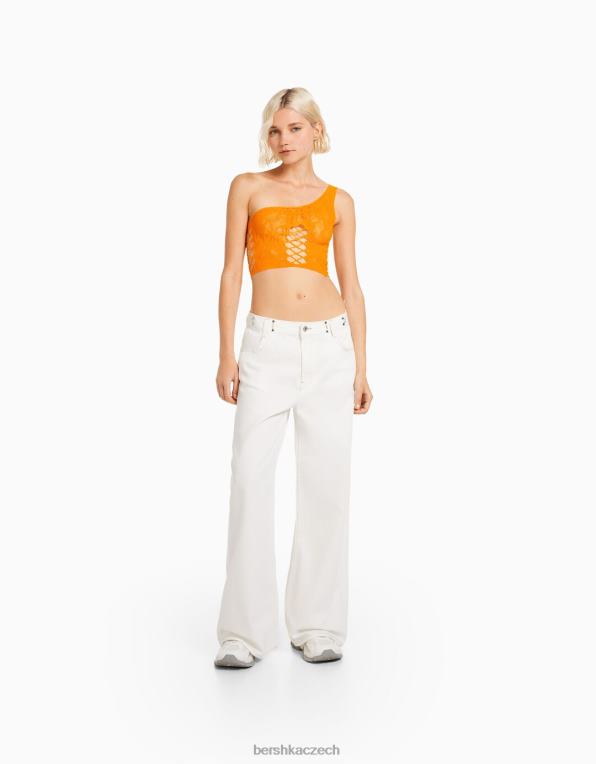 ženy Bershka bezešvý top P8844806 oblečení oranžový