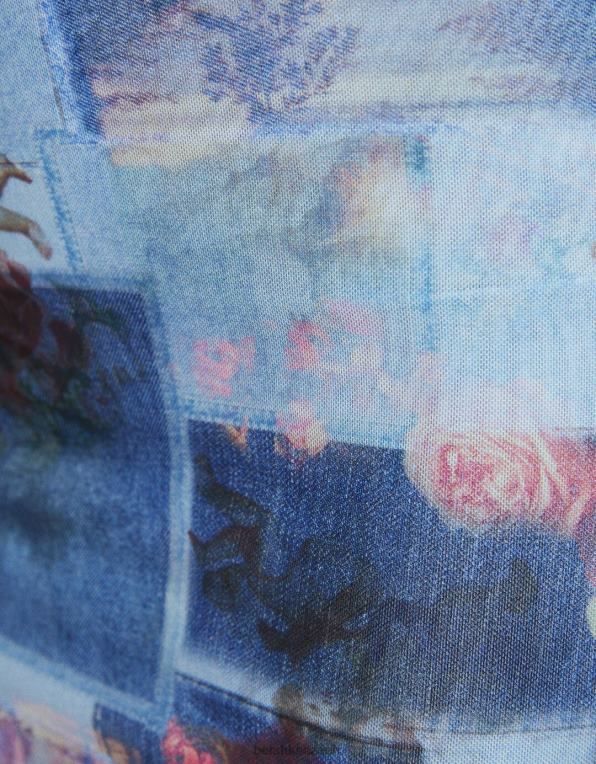 ženy Bershka crop top ze síťoviny s potiskem P8844894 oblečení tyrkysový