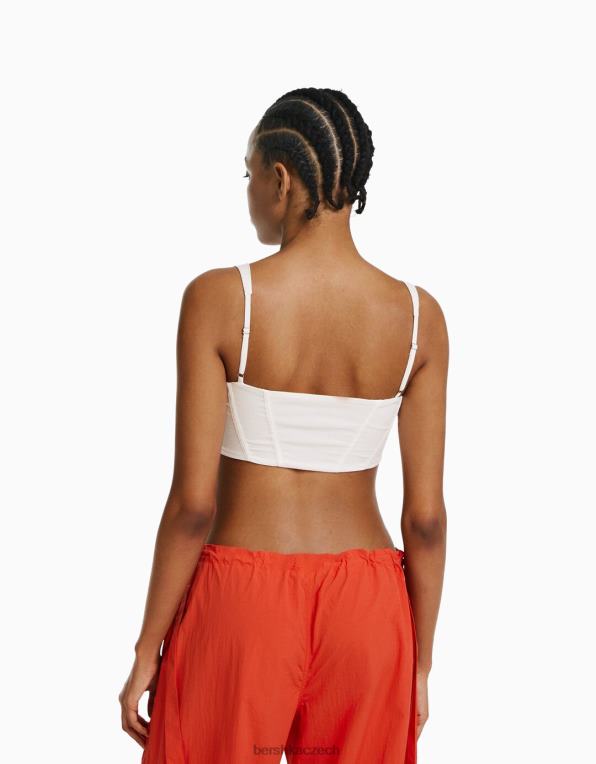 ženy Bershka korzetový top P8844761 oblečení bílý