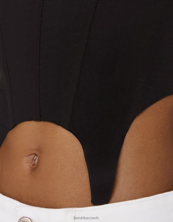 ženy Bershka korzetový top P8844762 oblečení Černá