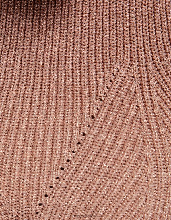 ženy Bershka metalický úplet bez rukávů P8844843 oblečení růžový