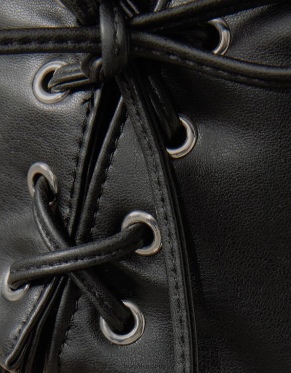 ženy Bershka šněrovací korzet bralette top P8844866 oblečení Černá