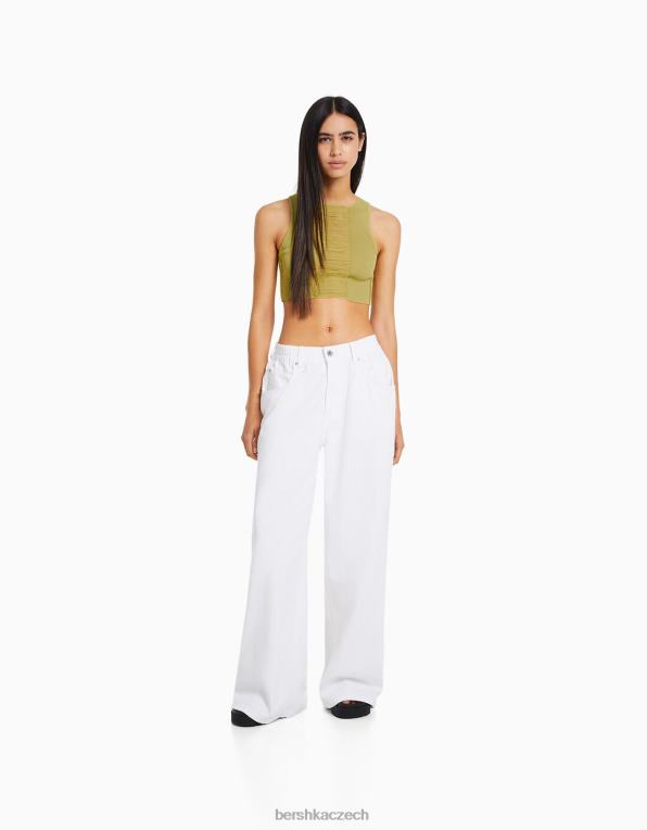 ženy Bershka otevřený pletený top P8844855 oblečení zelená