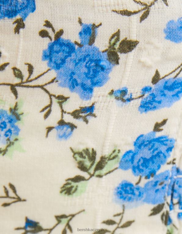 ženy Bershka potištěný korzetový top s ramínky a detailem kravaty P88441926 oblečení vícebarevný