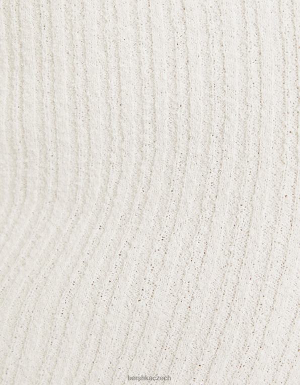 ženy Bershka rustikální pletený top P8844689 oblečení krém