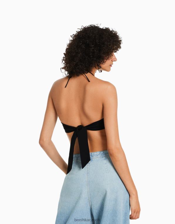 ženy Bershka svázaná ohlávka nahoře P8844881 oblečení Černá
