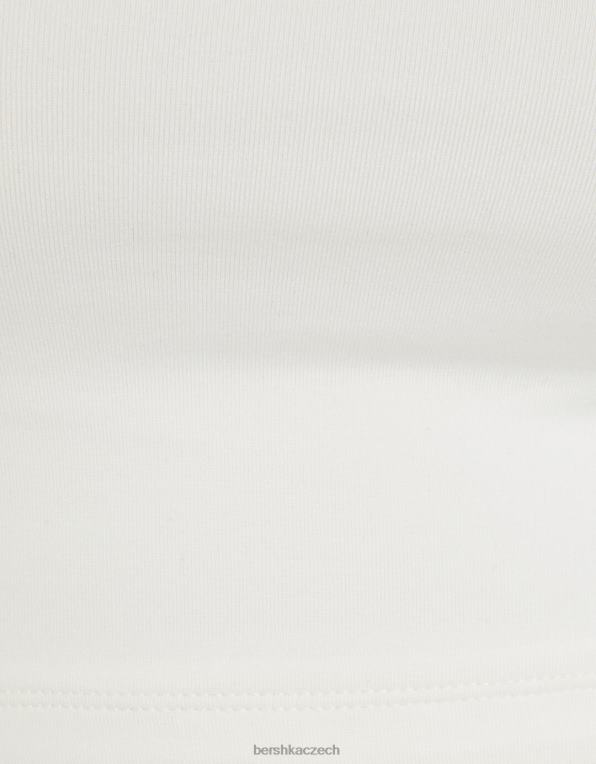 ženy Bershka top se širokými ramínky P8844799 oblečení bílý