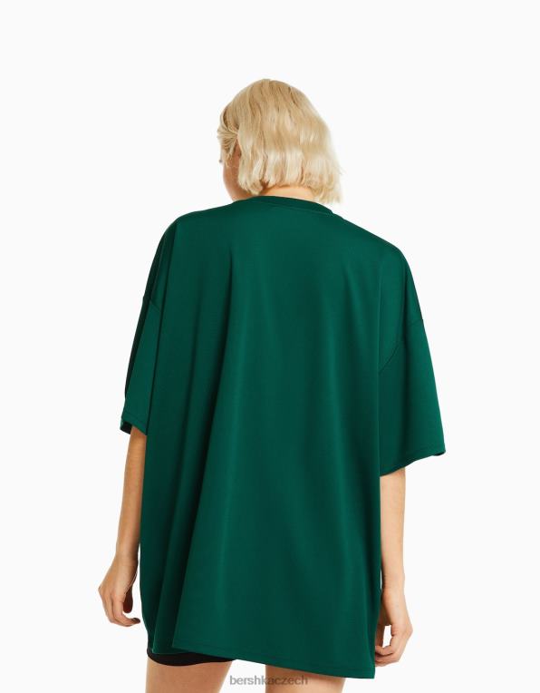 ženy Bershka Tričko s fotbalovým polo límečkem s krátkým rukávem P8844561 oblečení zelená