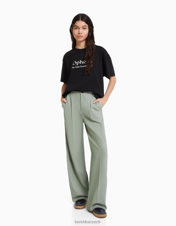 ženy Bershka art series print tričko s krátkým rukávem P8844446 oblečení Černá