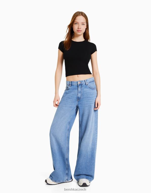 ženy Bershka balení 2 žebrovaných triček s krátkým rukávem P8844331 oblečení vícebarevný