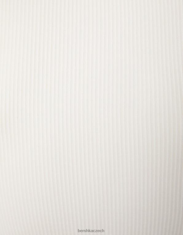 ženy Bershka bezešvé tričko s dlouhým rukávem a bočním výřezem P8844355 oblečení špinavě bílé