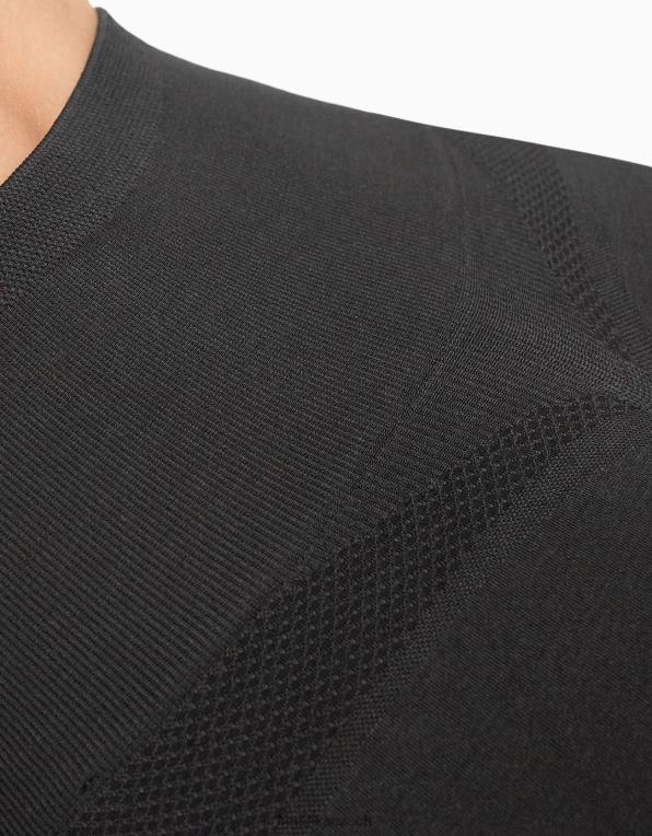 ženy Bershka bezešvé zkrácené tričko s dlouhým rukávem a výstřihem do V P8844370 oblečení tmavošedý