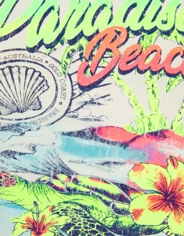 ženy Bershka žebrované tričko bez rukávů s potiskem P8844604 oblečení krém