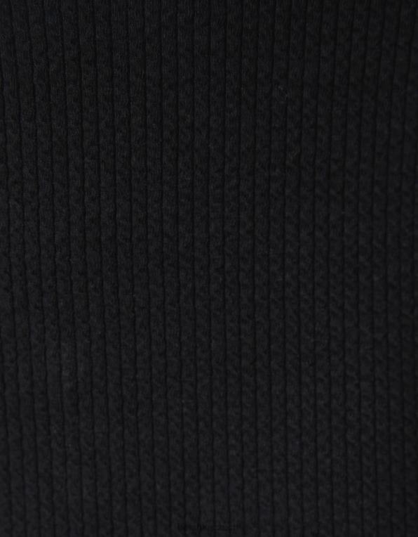 ženy Bershka žebrované tričko s dlouhým rukávem P8844592 oblečení Černá