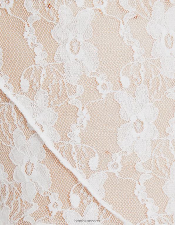 ženy Bershka krajková košile bez rukávů P8844398 oblečení krém