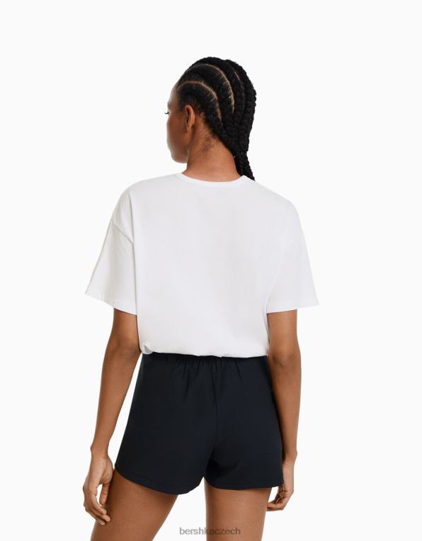 ženy Bershka oversized tričko s krátkým rukávem P8844322 oblečení bílý
