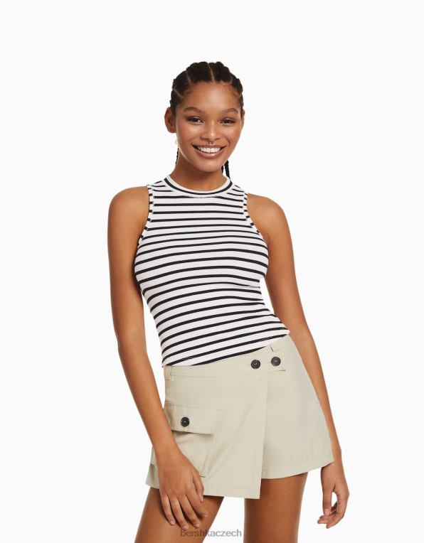 ženy Bershka tílko P8844395 oblečení krém