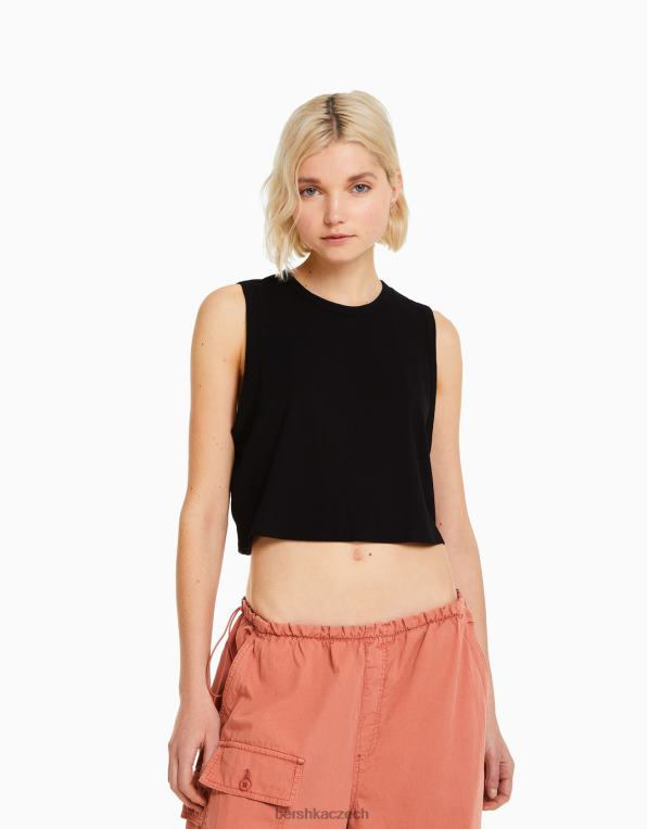 ženy Bershka tílko P8844457 oblečení Černá