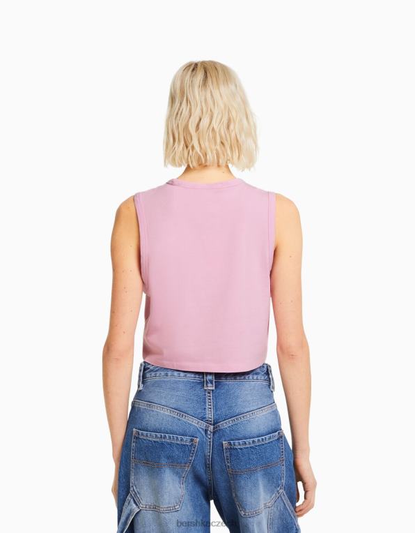 ženy Bershka tílko P8844459 oblečení růžový