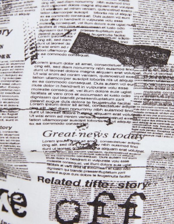 ženy Bershka tričko s dlouhým rukávem a potiskem P8844614 oblečení bílý