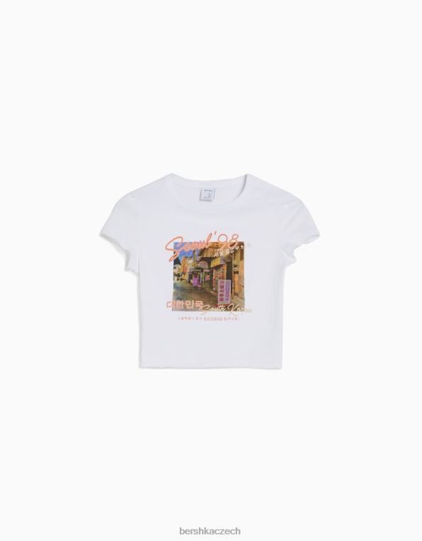 ženy Bershka tričko s krátkým rukávem a potiskem P8844365 oblečení jiný