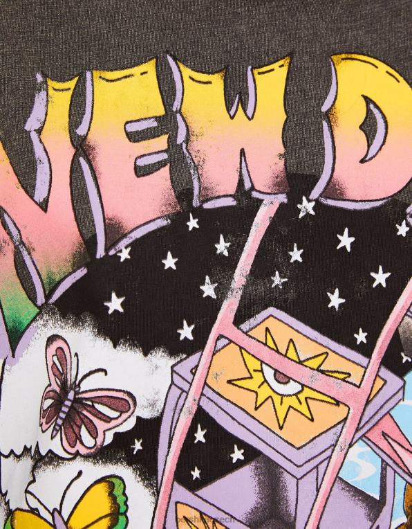 ženy Bershka tričko s krátkým rukávem a vybledlým efektem P8844466 oblečení Černá