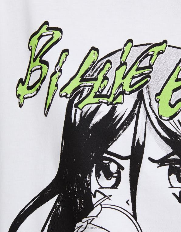 ženy Bershka tričko s krátkým rukávem billie eilish print P8844477 oblečení bílý
